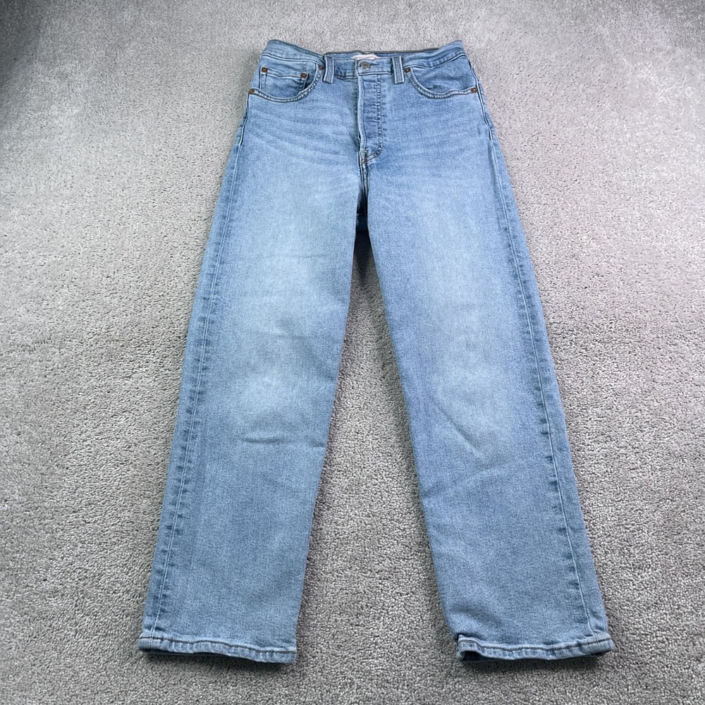 Levis Jeans Womens 27 Blue Ribcage Straight Ankle High Rise Stretch Denim
